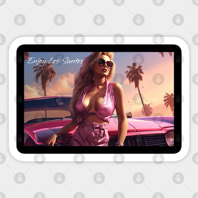 Postcard from Los Santos 9 Sticker by obstinator